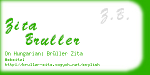 zita bruller business card